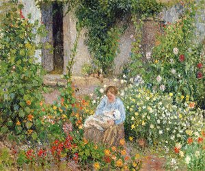 Mère et enfant dans les fleurs, 1879